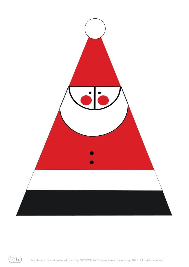 Free printable craft for kids for the holidays. Christmas and New Year's. Santa Claus with paper, straw and plasticine.