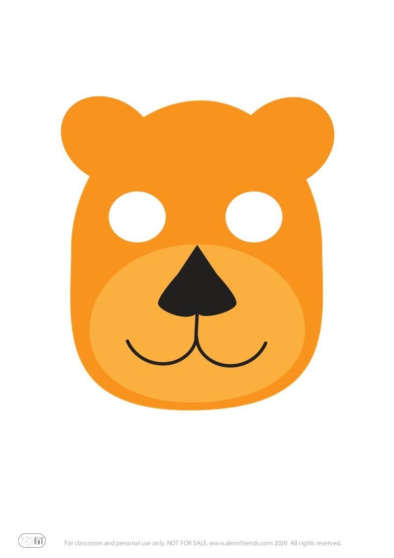 Δωρεάν εκτυπώσιμη χειροτεχνία για τις Απόκριες για παιδιά. Μάσκα λιονταριού. 