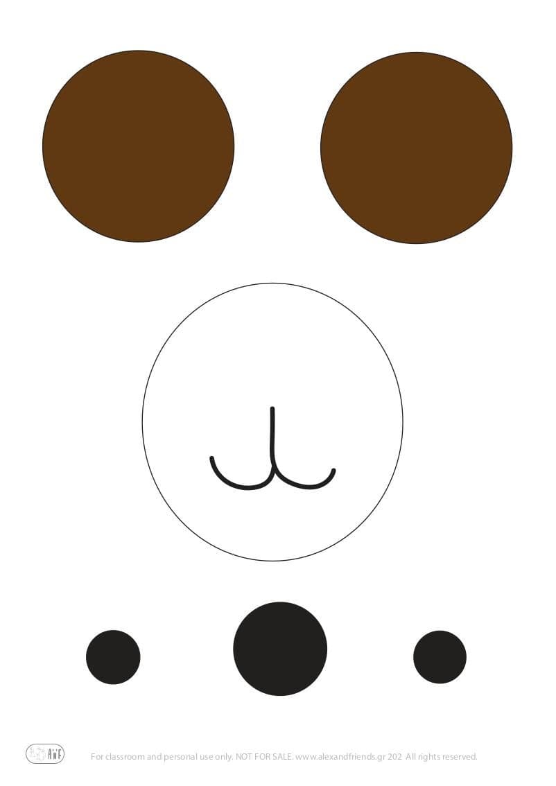 Χειροτεχνία για παιδιά νηπιαγωγείου προνήπιο. Εκπαιδευτική δραστηριότητα για παιδιά. Εκπαιδευτικό παιχνίδι. Μαθαίνω τον κύκλο. Ο Αρκούδος. Δωρεάν εκτύπωση. 