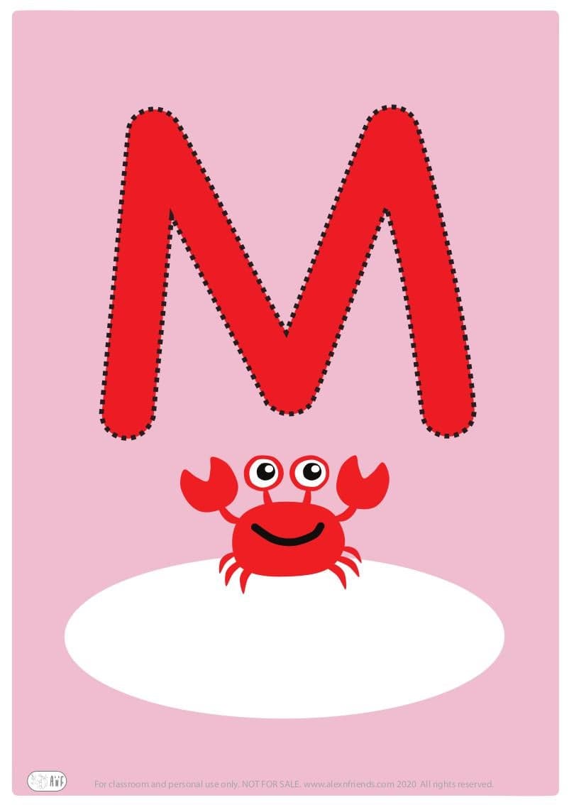 Δωρεάν εκτυπώσιμο εξώφυλλο για παιδικό ντοσιέ με το ελληνικό γράμμα Μ. 