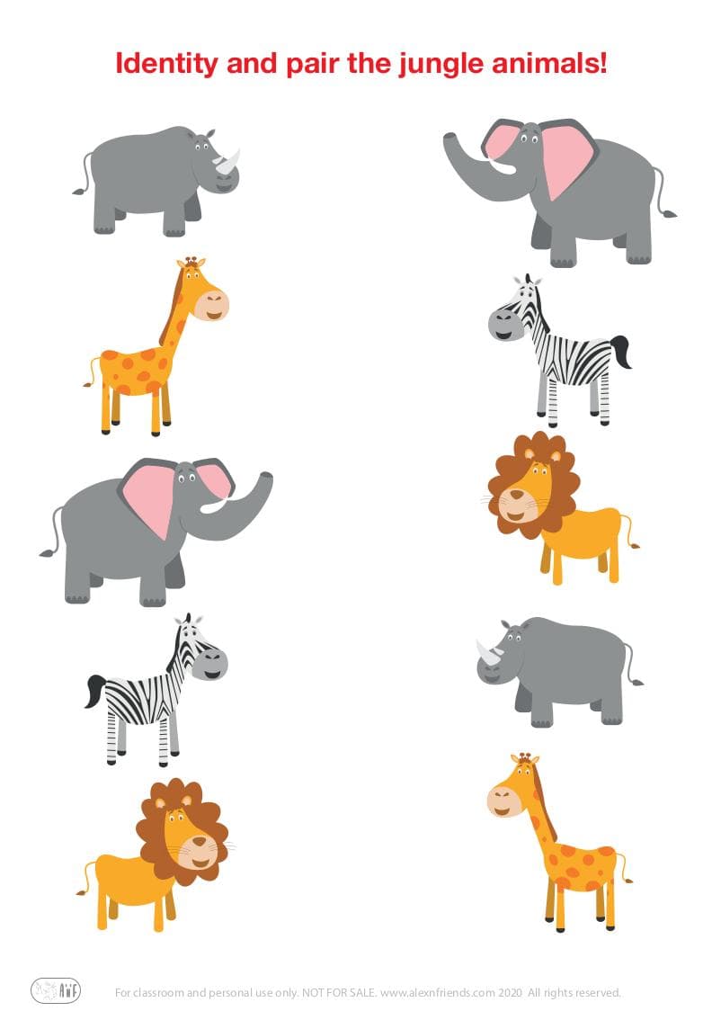 Matching pairs educational game for preschool kids