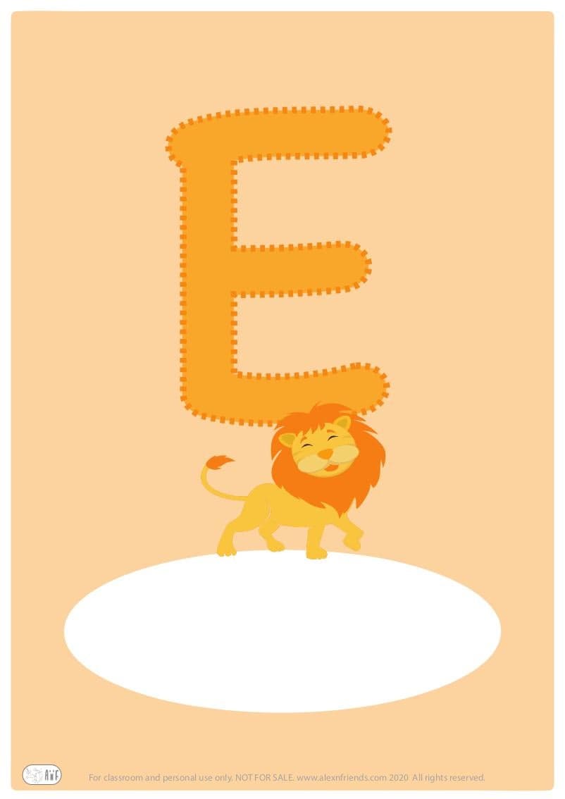 Δωρεάν εκτυπώσιμο εξώφυλλο για παιδικό ντοσιέ με το ελληνικό γράμμα Ε. 