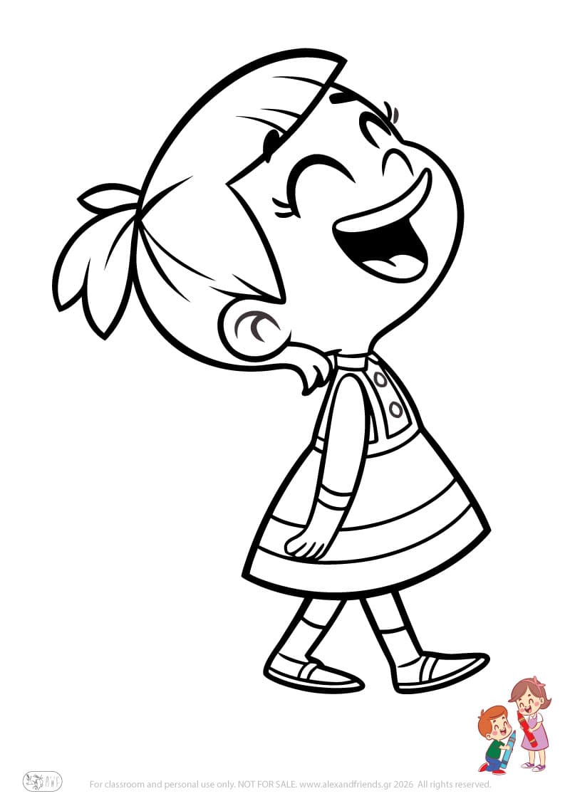 Girl. Simple coloring page printable for toddlers and preschoolers