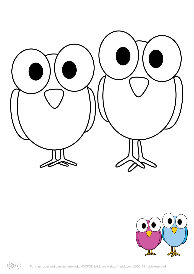 Learning activity for kids. Free printable coloring page of a birds