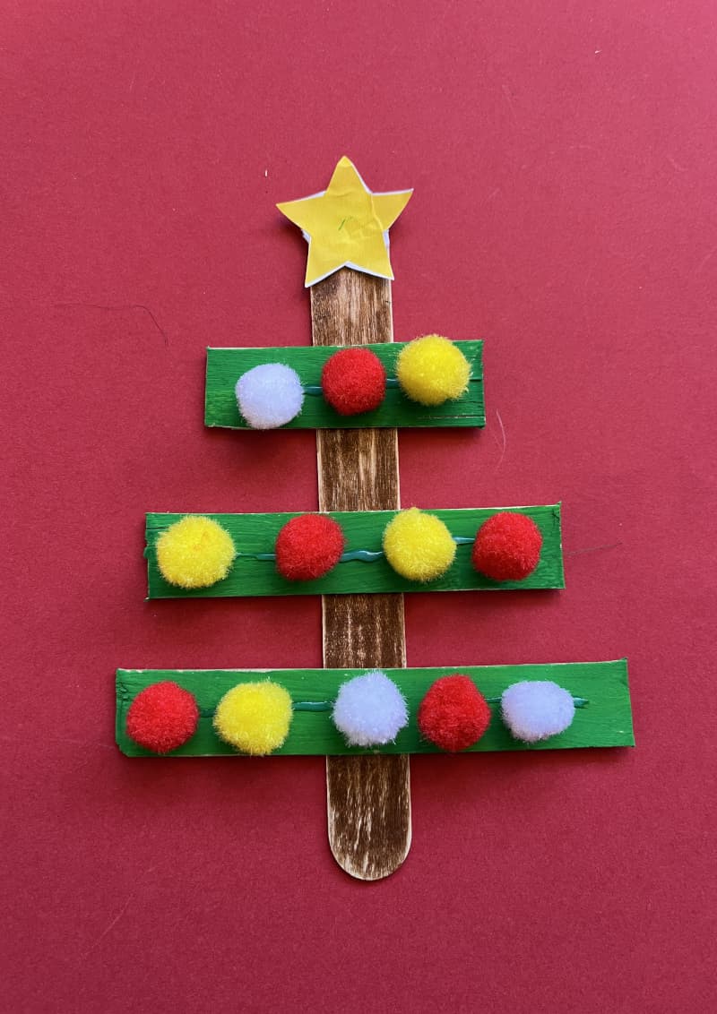 Christmas Tree Made from Craft Sticks