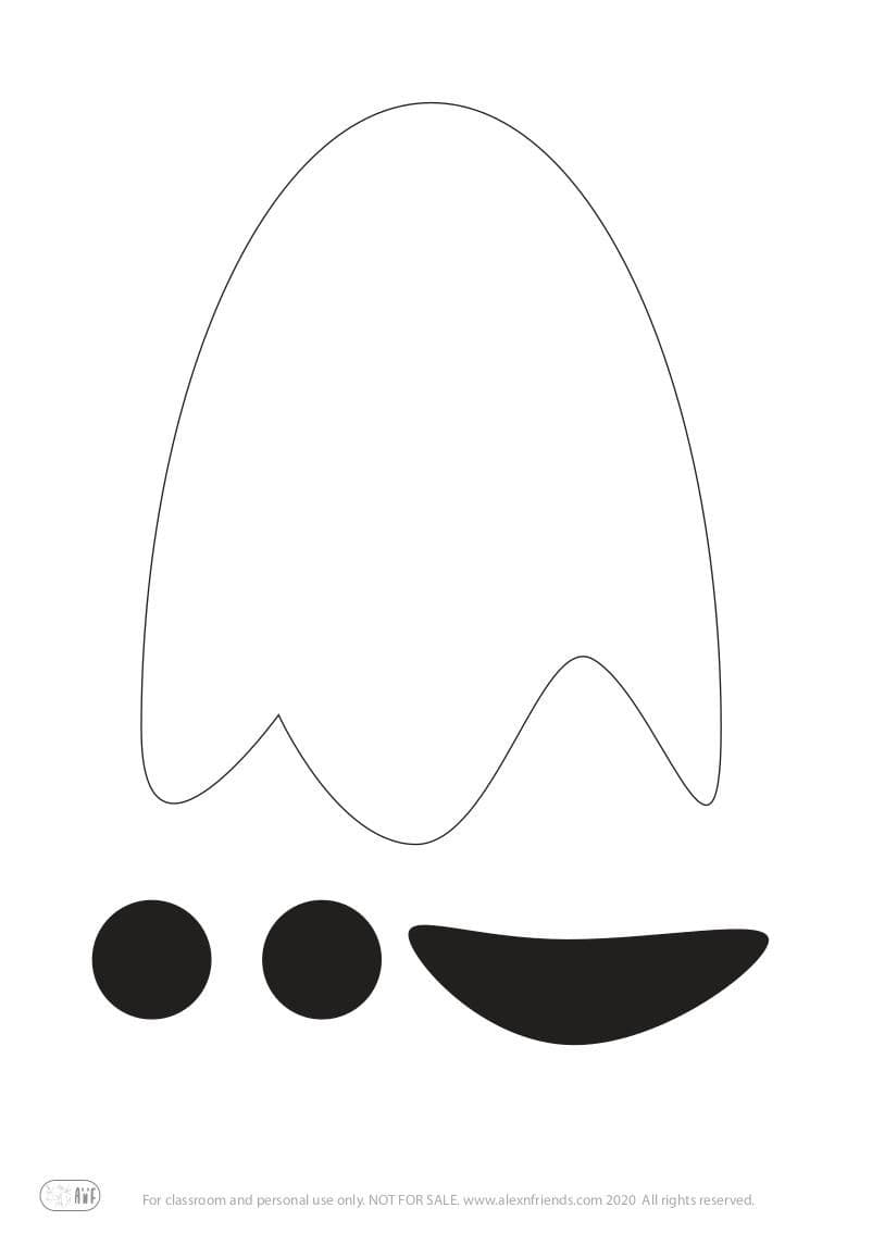 Halloween. Happy Ghosts. Free printable craft for kids.