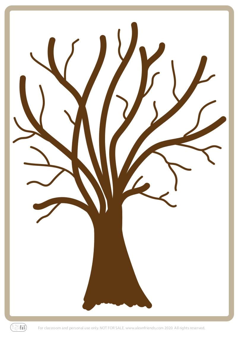 Tree with pumpkin seeds leaves craft for preschoolers with free printable tree.