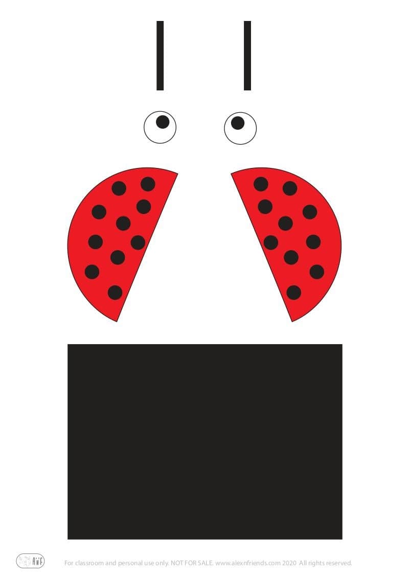 Toilet paper roll ladybug craft for preschoolers with free printable material.