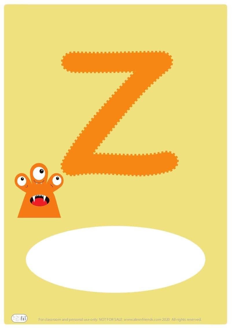 Δωρεάν εκτυπώσιμο εξώφυλλο για παιδικό ντοσιέ με το ελληνικό γράμμα Ζ. 