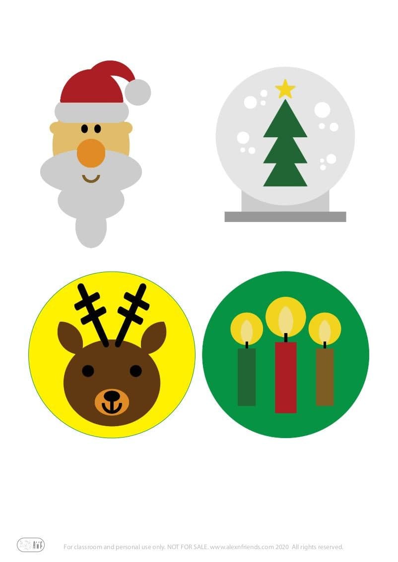 Free printable stickers for kids. Christmas and New Year's.