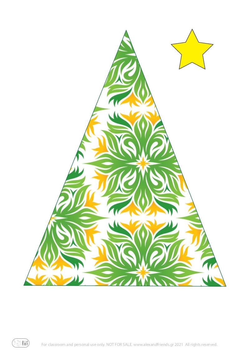 Free printable craft for kids for the holidays. Christmas and New Year's. Christmas tree with paper, straw and plasticine.