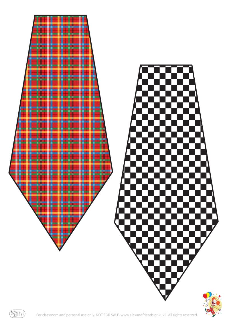 Αποκριάτικη χειροτεχνία με γραβάτα και παπιγιόν κλόουν για παιδιά προσχολικής ηλικίας