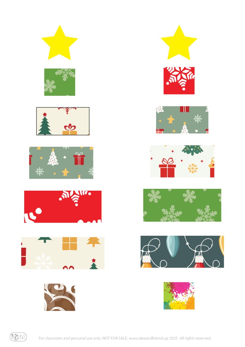 Christmas Card from Colorful Paper Pieces