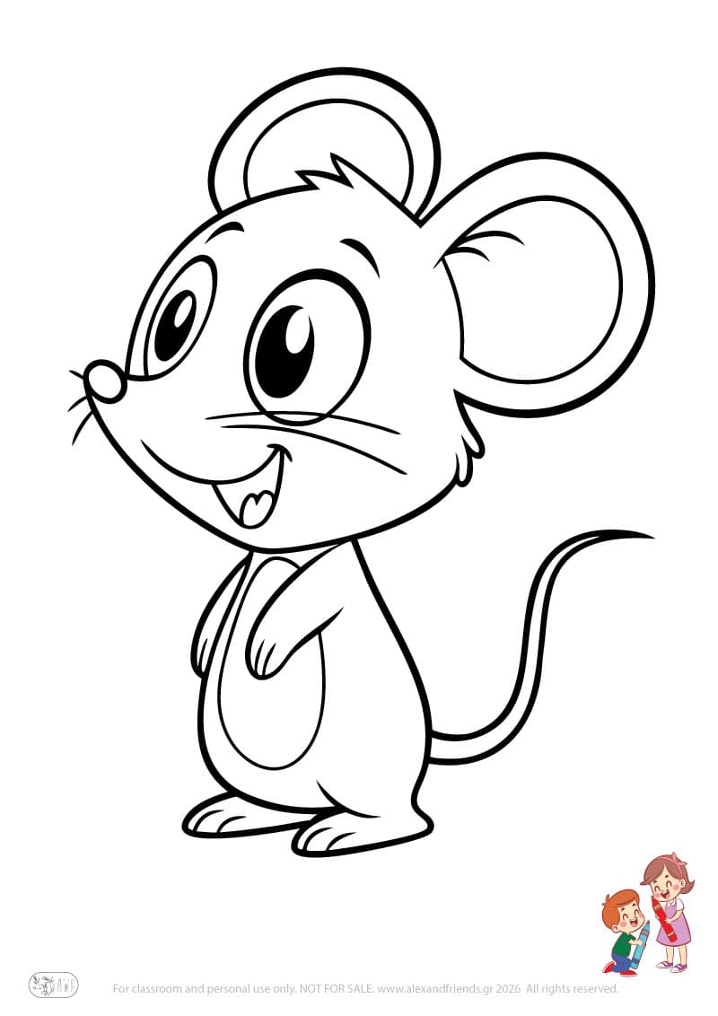 Mouse. Animal coloring pages for preschoolers