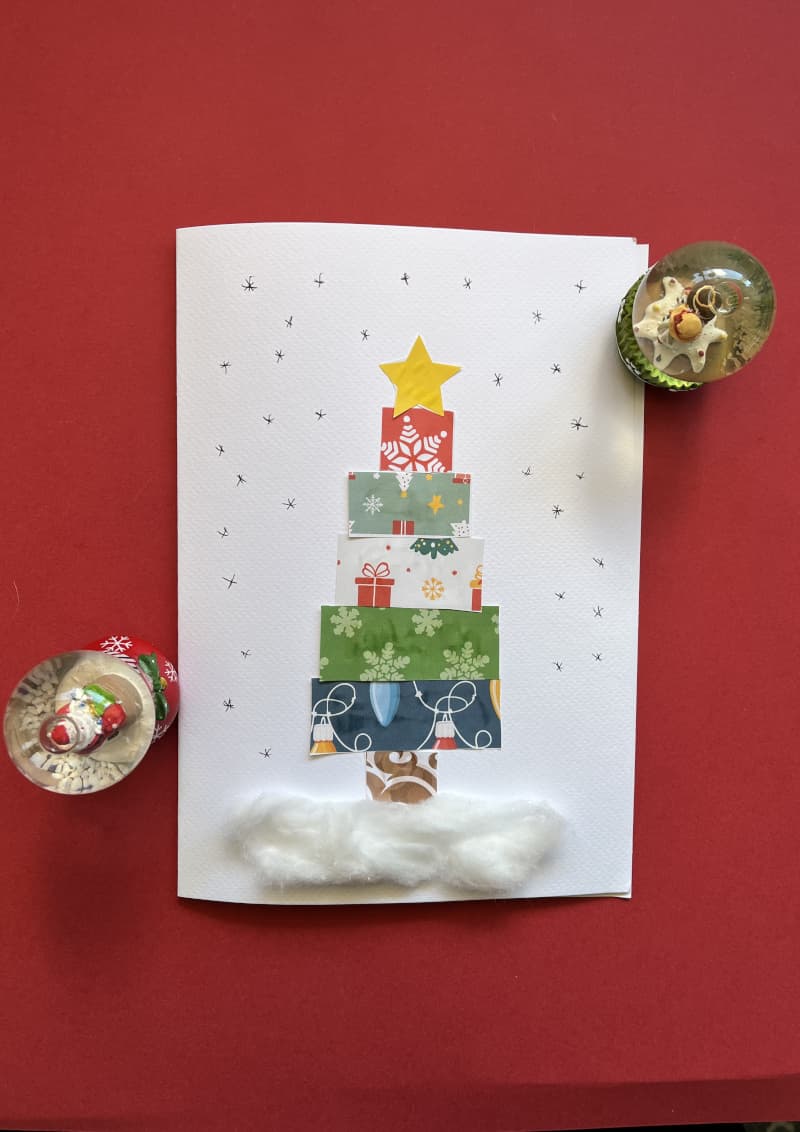Christmas Card from Colorful Paper Pieces