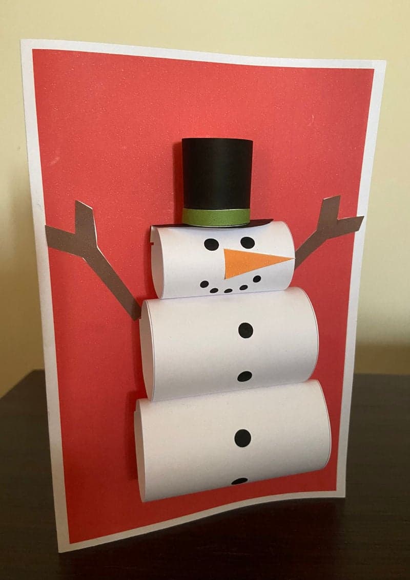 Δωρεάν εκτυπώσιμη χειροτεχνία για παιδιά. Γιορτές Χριστούγεννα Πρωτοχρονιά. Κάρτα χιονάνθρωπος. 