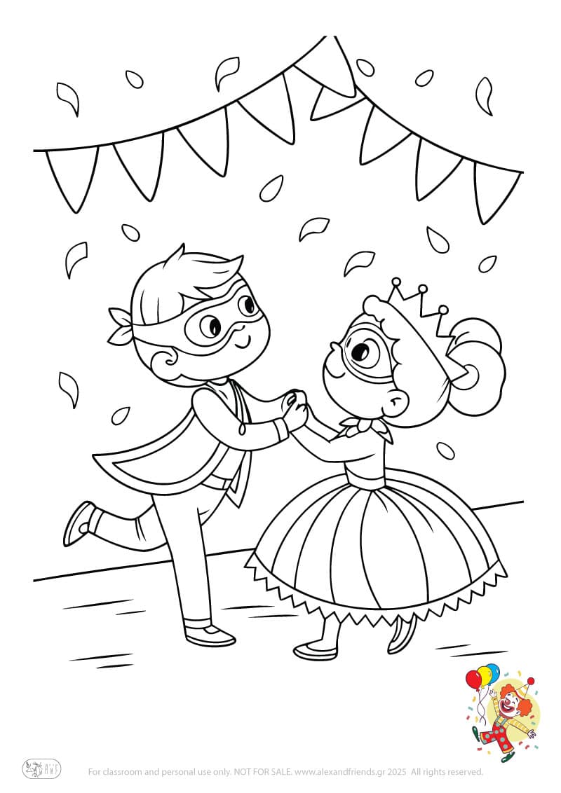 Φύλλο ζωγραφικής Αποκριάτικο πάρτυ