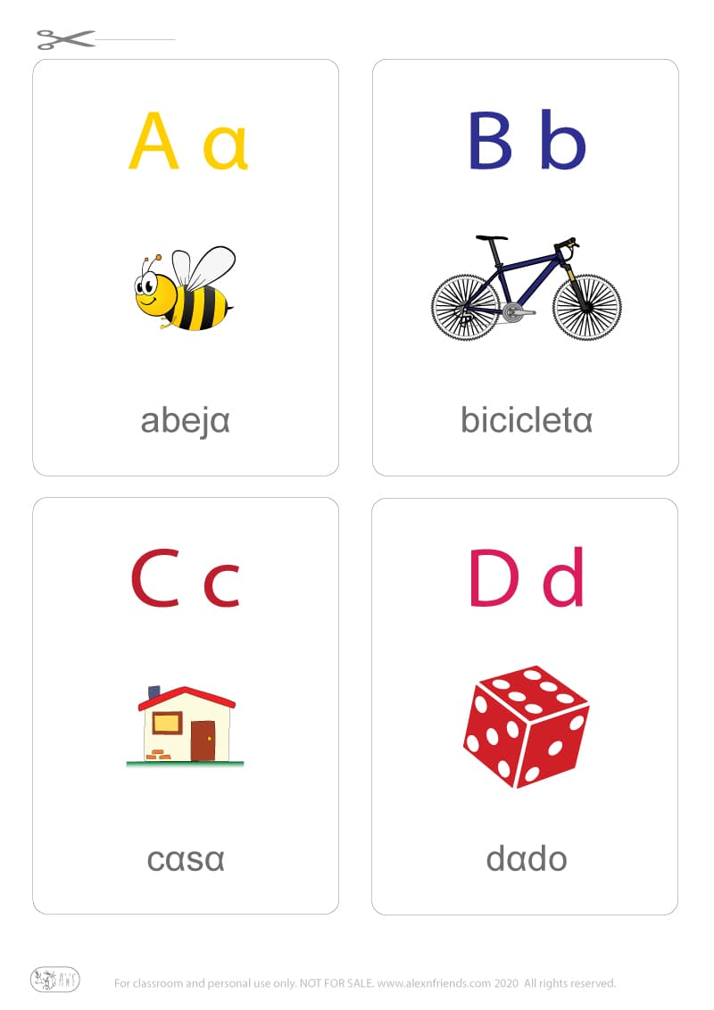 Spanish alphabet cards