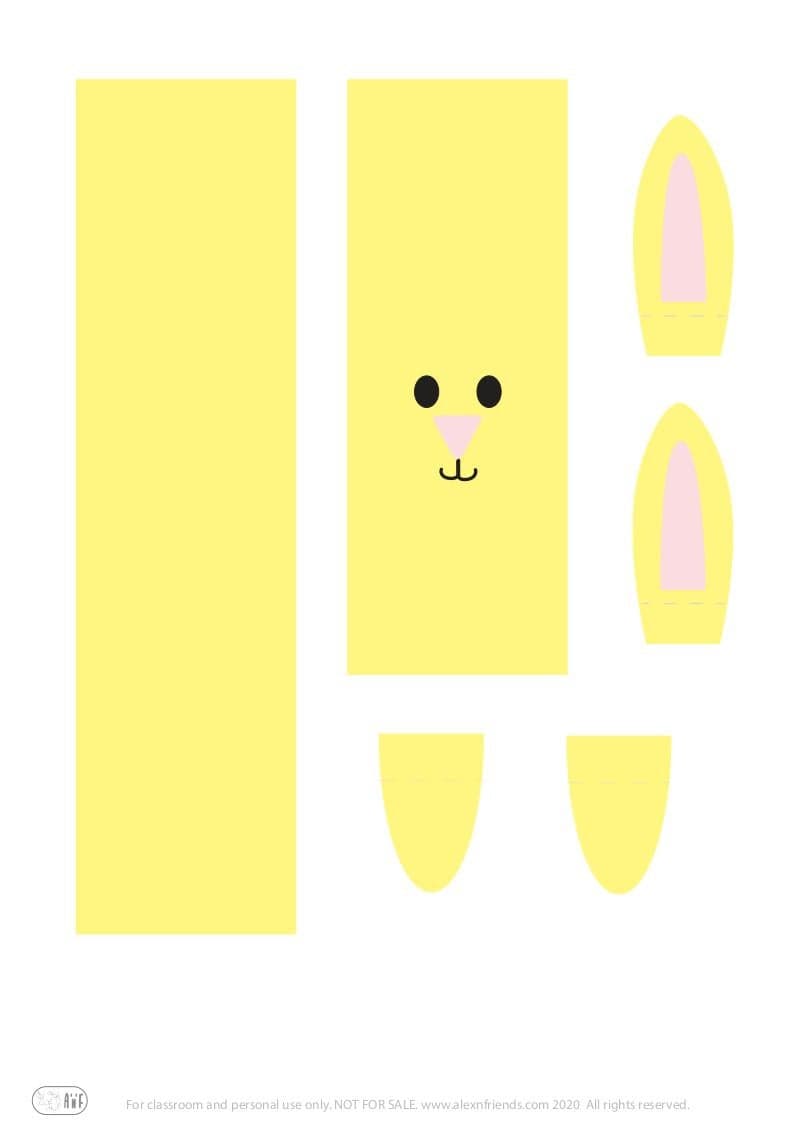 Πασχαλινή εύκολη χειροτεχνία για παιδιά με δωρεάν εκτυπώσιμο υλικό. Λαγουδάκια.