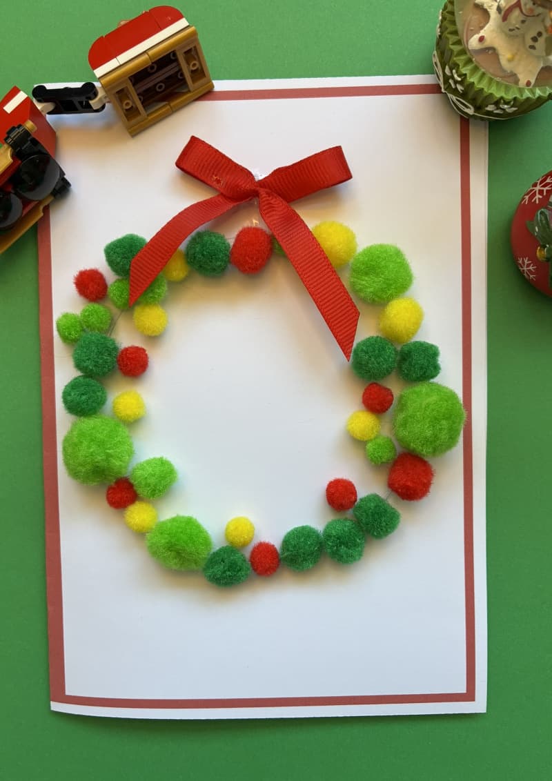 Christmas Card with Pom Poms