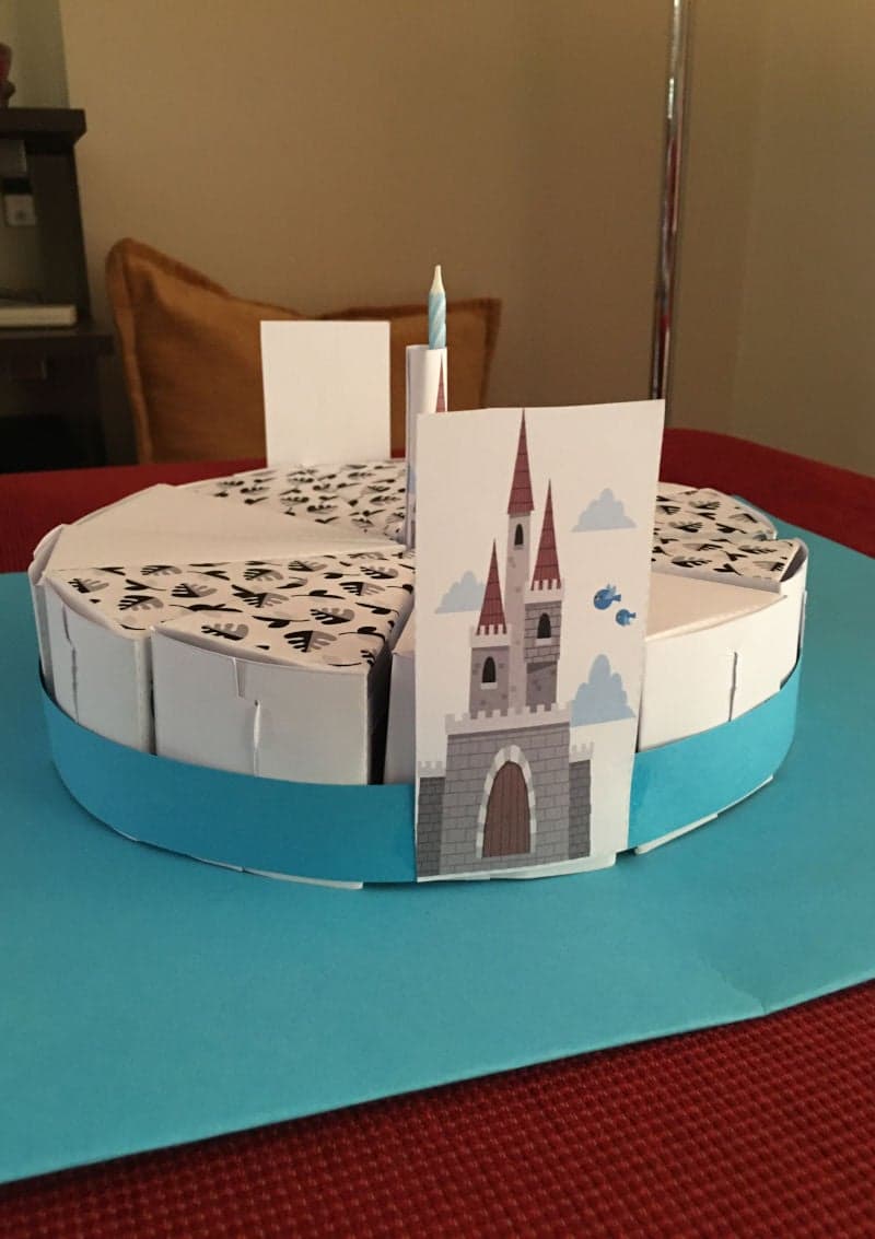 Easy Printable Paper Birthday Cake for kids