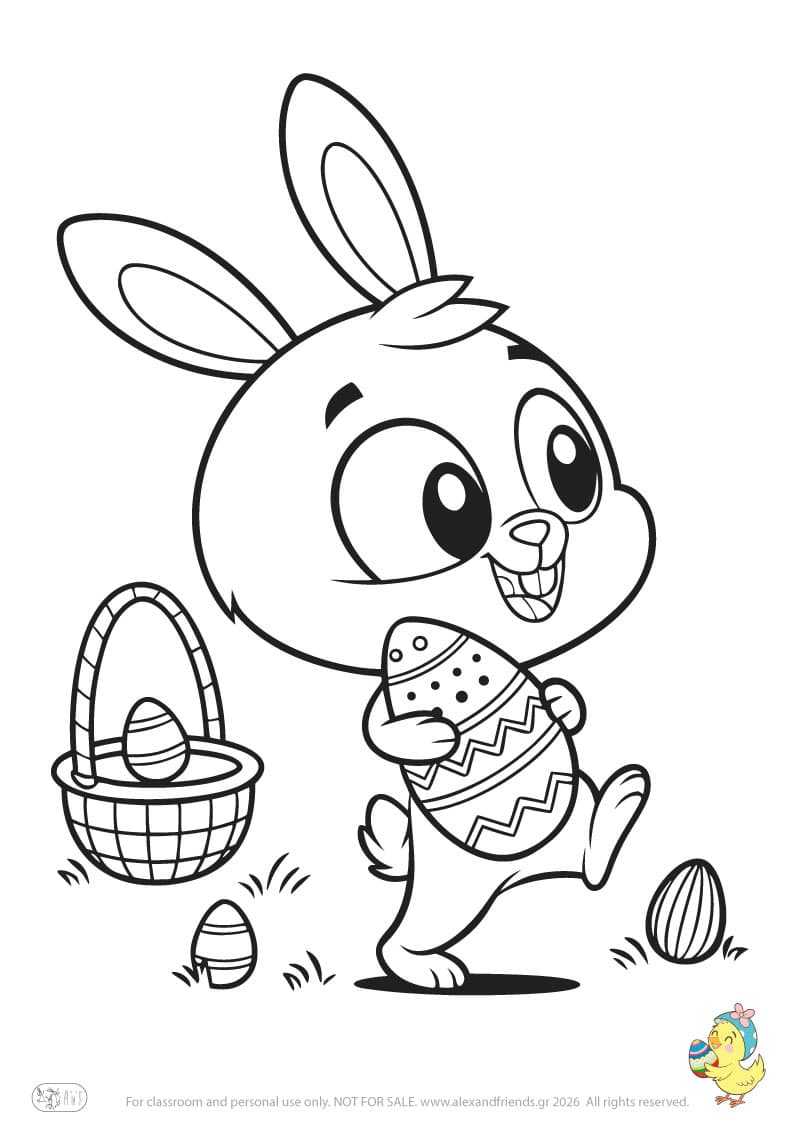 Bunny with Easter eggs