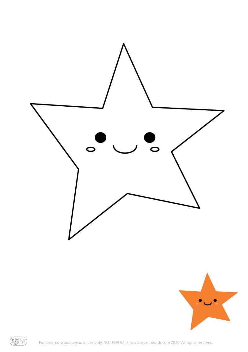 Εκπαιδευτική δραστηριότητα για παιδιά. Δωρεάν εκτυπώσιμο φύλλο ζωγραφικής με αστέρι