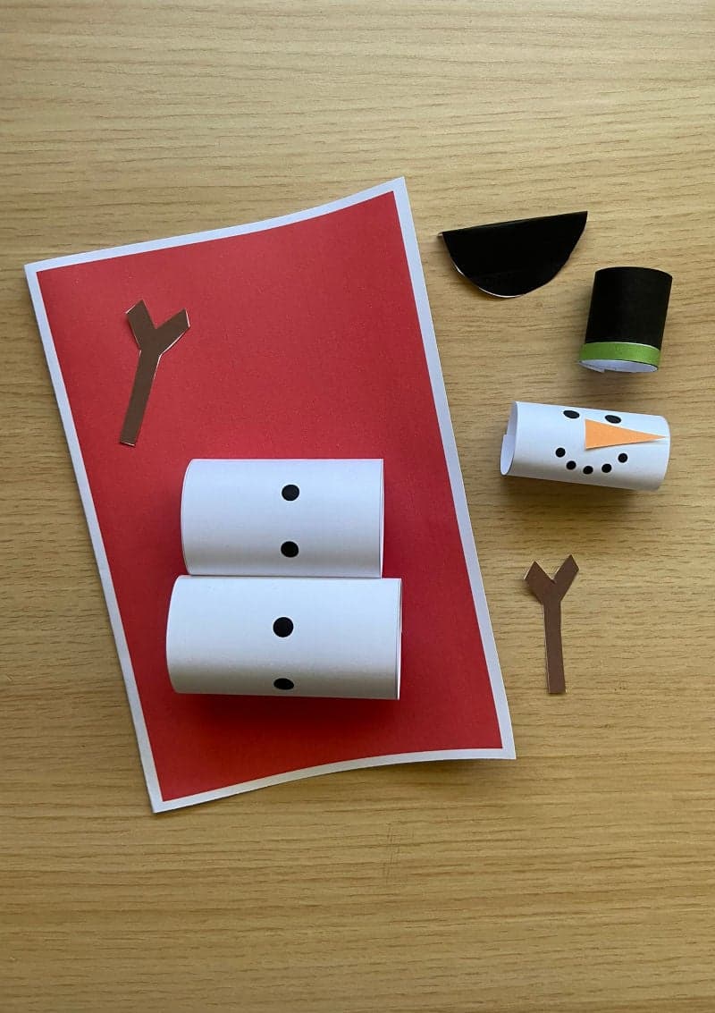 Δωρεάν εκτυπώσιμη χειροτεχνία για παιδιά. Γιορτές Χριστούγεννα Πρωτοχρονιά. Κάρτα χιονάνθρωπος. 