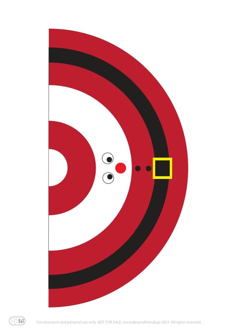 Free printable craft for kids for the holidays. Christmas and New Year's. Cone Santa Claus.