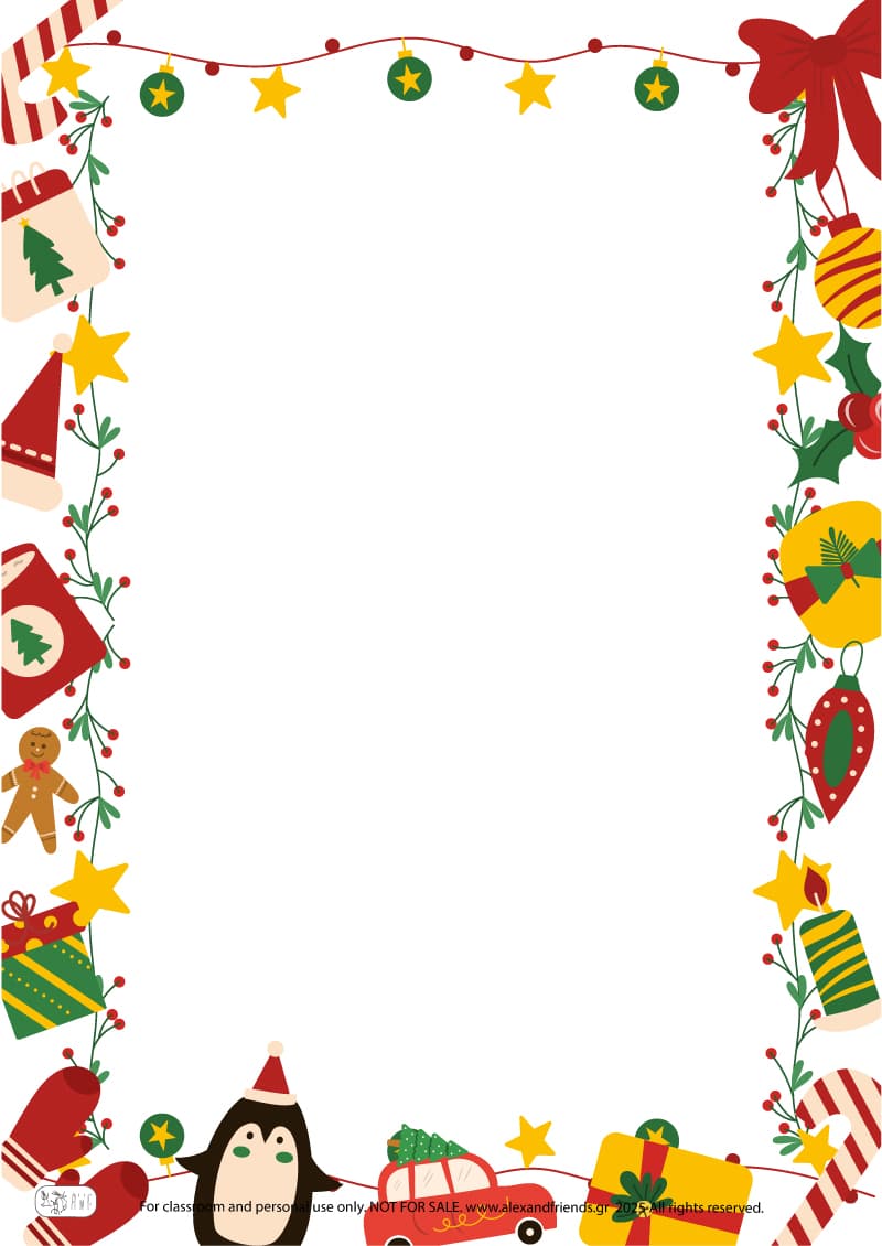 Christmas writing paper