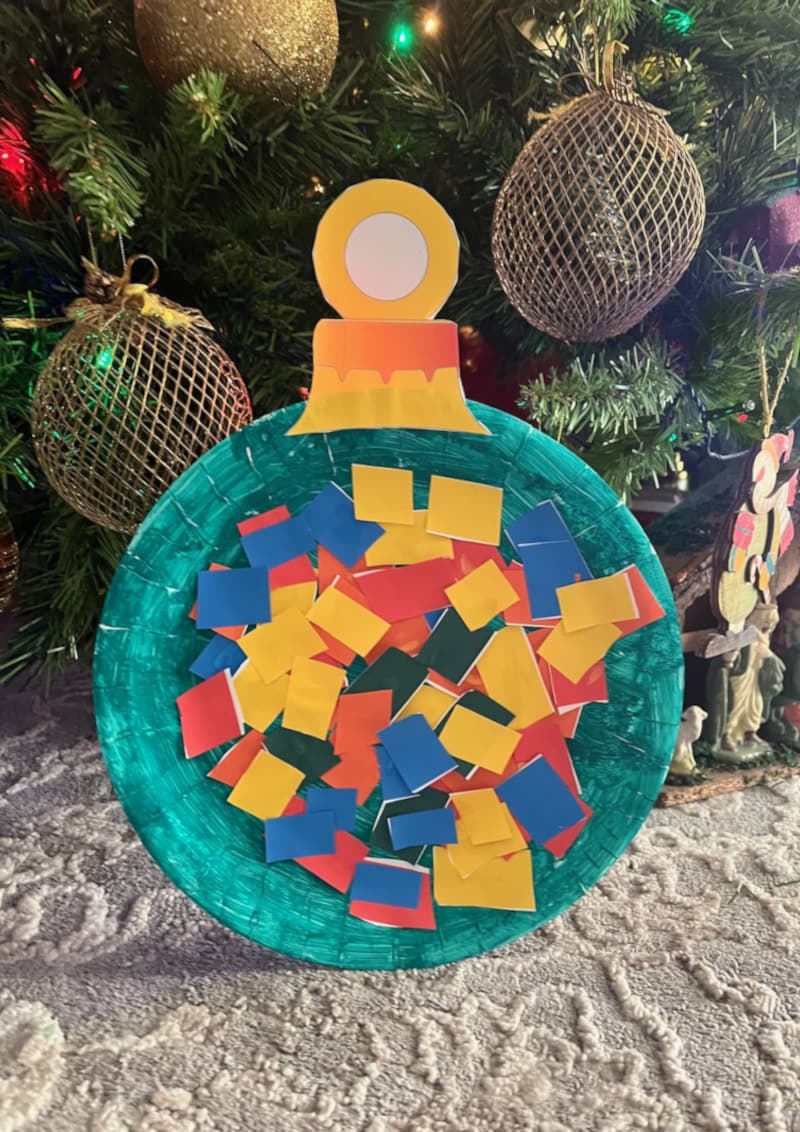 Christmas Bauble from a Paper Plate
