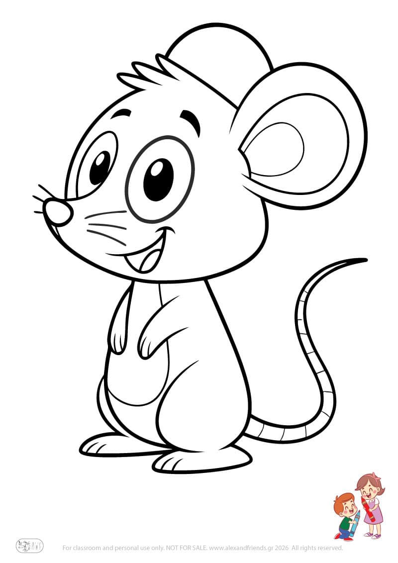 Mouse. Animal coloring pages for preschoolers