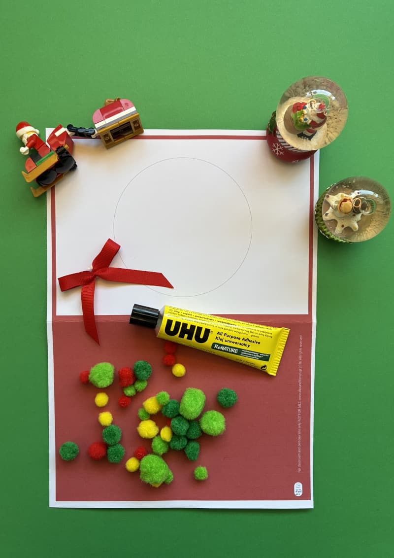 Christmas Card with Pom Poms