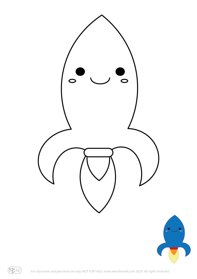 Εκπαιδευτική δραστηριότητα για παιδιά. Δωρεάν εκτυπώσιμο φύλλο ζωγραφικής με πύραυλο