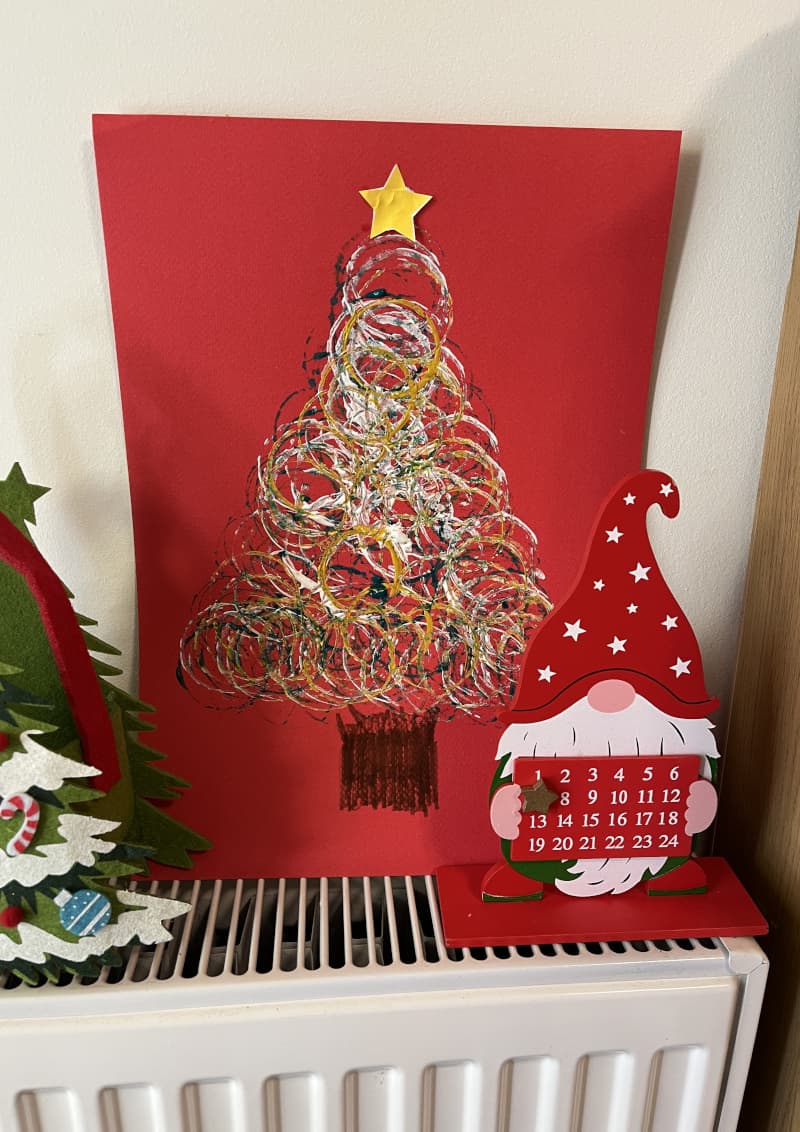 Christmas Tree Made from Colorful Circles! (for our little artists!)