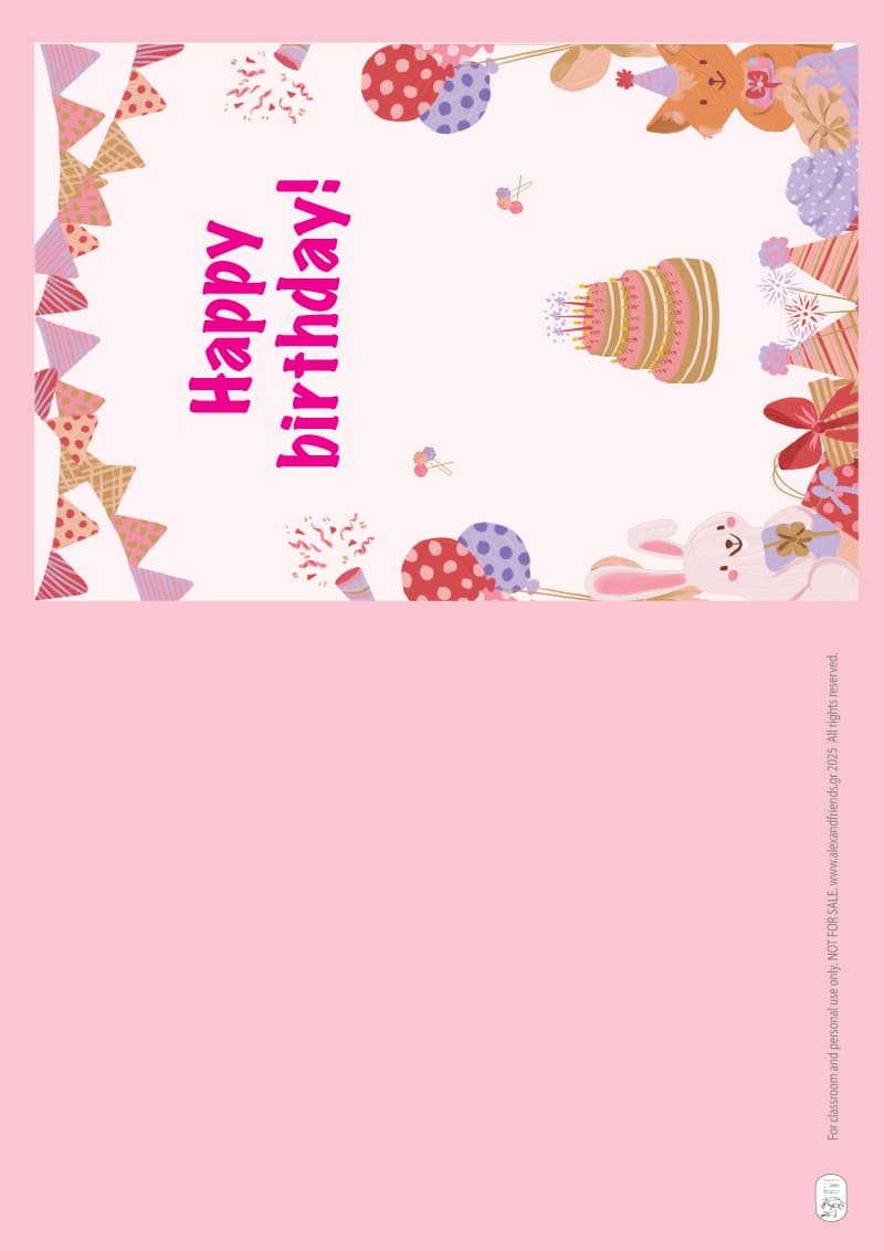 Birthday card - Presents, Birthday cake