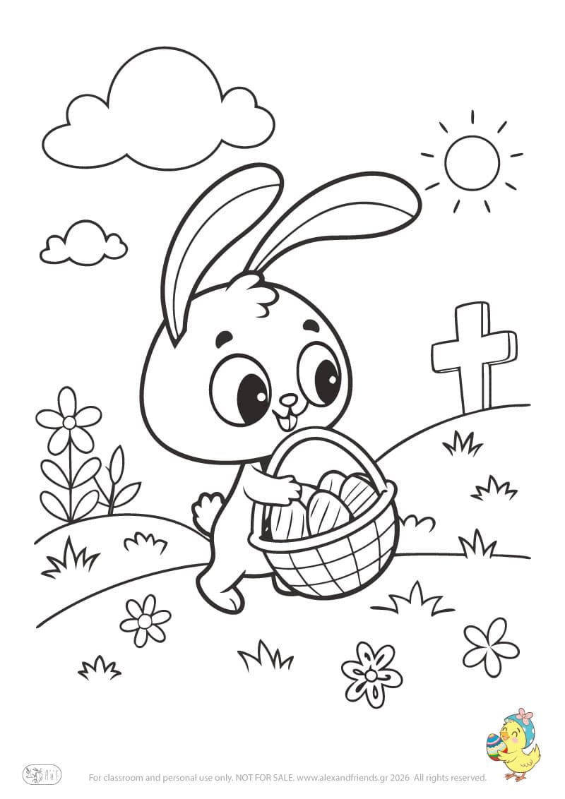 Bunny with Easter eggs