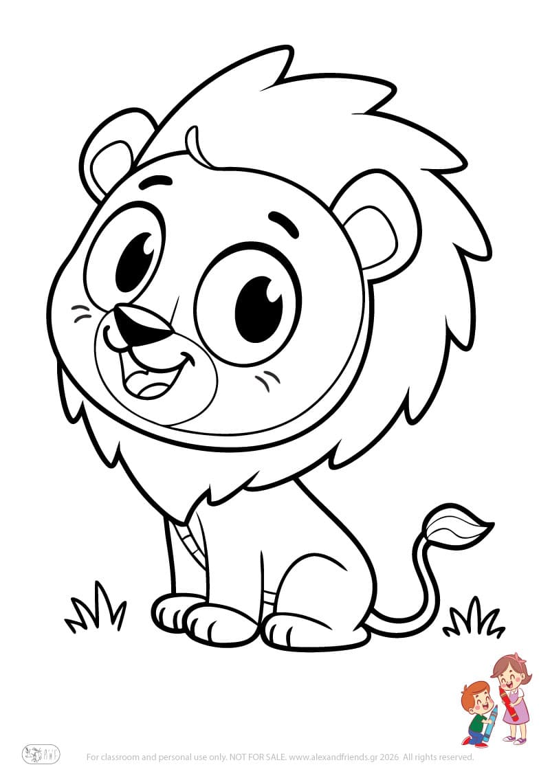 Lion. Animal coloring pages for preschoolers
