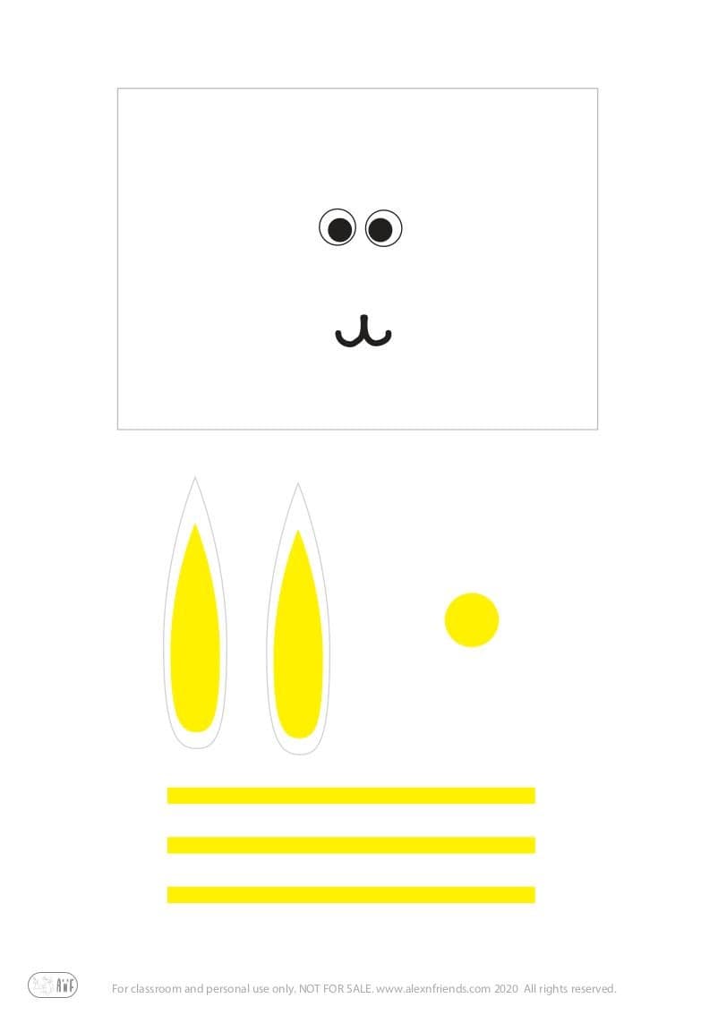 Easter craft for kids with toilet roll with free printable material. Bunnies.