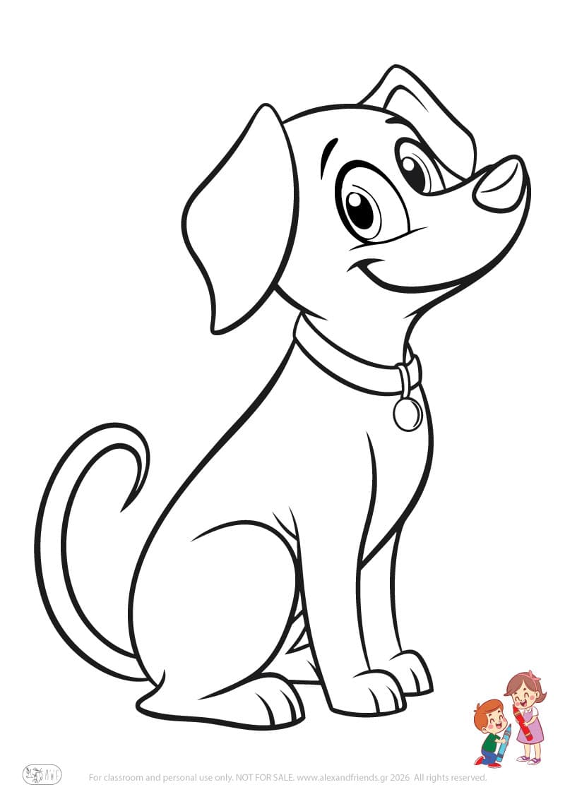Dog. Animal coloring pages for preschoolers