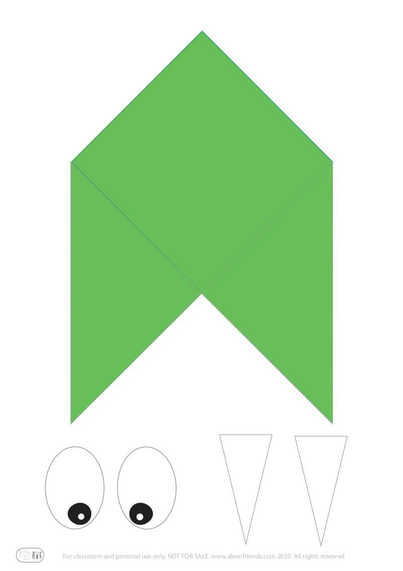 Green monster bookmark craft for preschoolers with free printable material. 