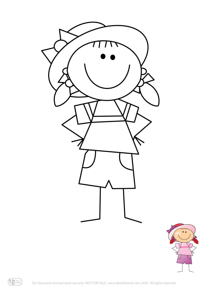 Εκπαιδευτική δραστηριότητα για παιδιά. Δωρεάν εκτυπώσιμο φύλλο ζωγραφικής με κορίτσι