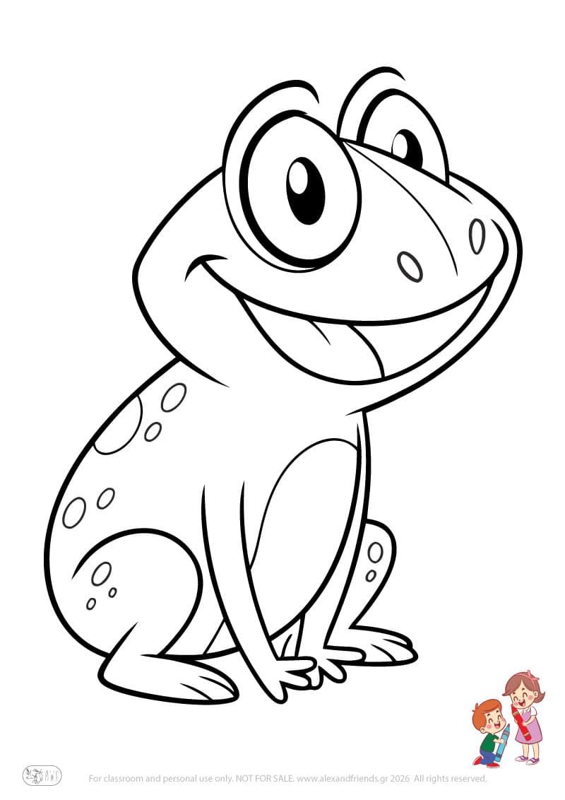 Frog. Animal coloring pages for preschoolers