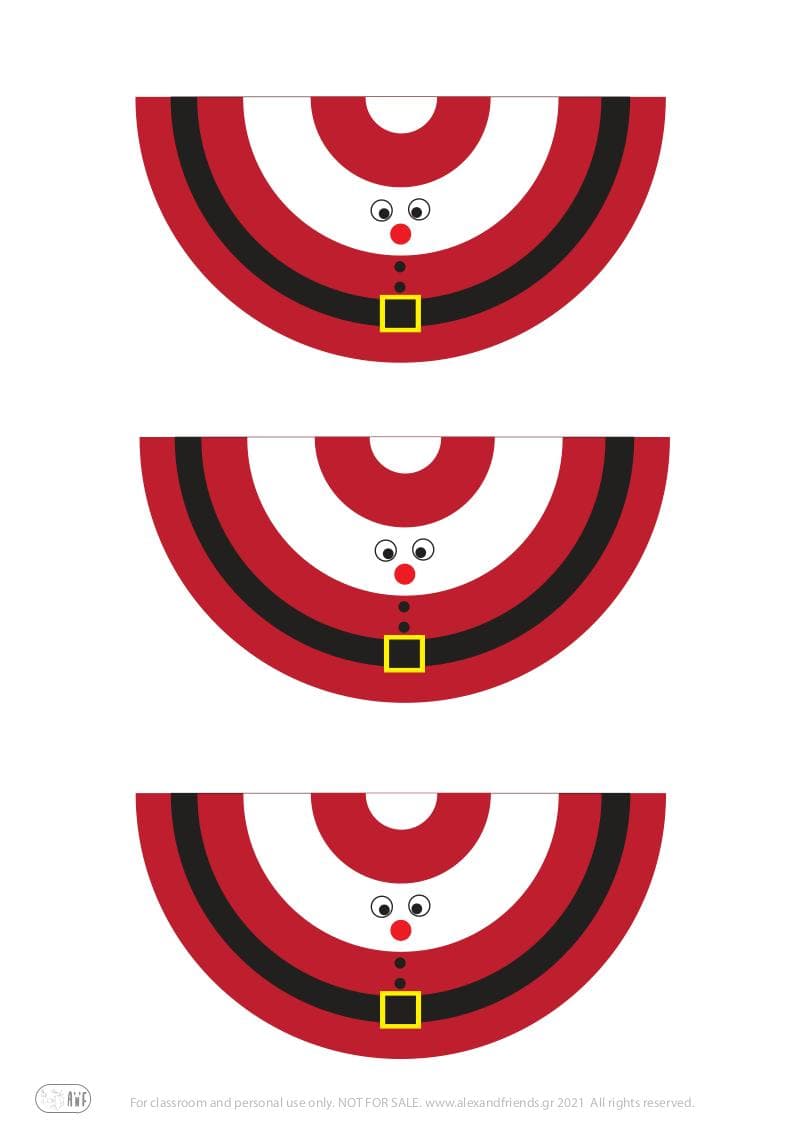 Free printable craft for kids for the holidays. Christmas and New Year's. Cone Santa Claus.