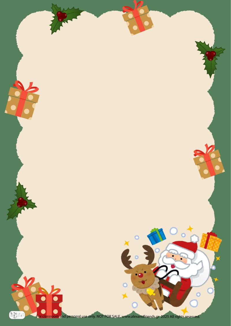 Christmas writing paper