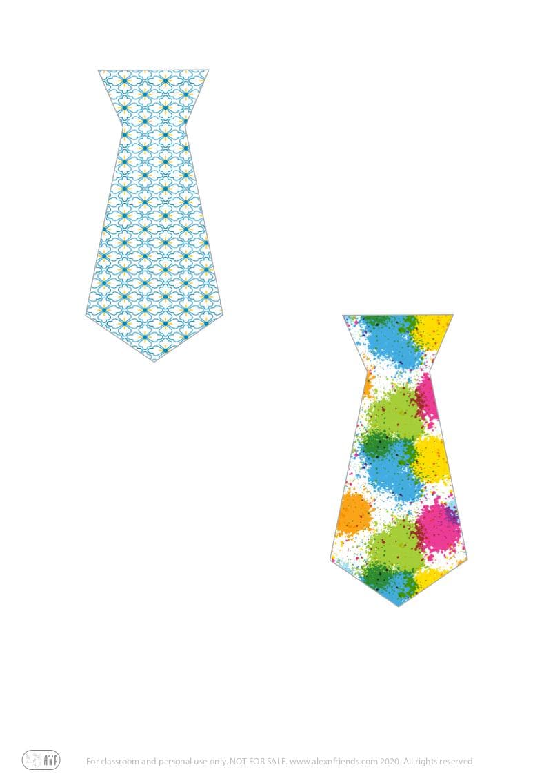 Χειροτεχνία κάρτα για την γιορτή του πατέρα για παιδιά προσχολικής ηλικίας με δωρεάν εκτυπώσιμες γραβάτες. 