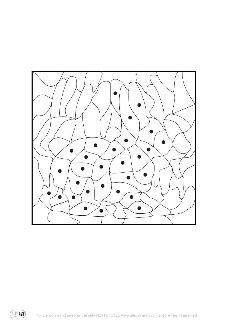 Easy free printable coloring puzzles for preschoolers. Rabbit.