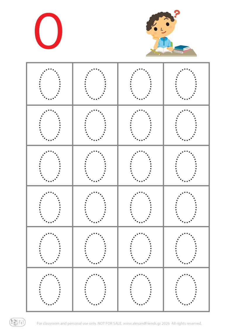 Προγραφική - Αριθμός 0. Δραστηριότητα γραφής αριθμών για νηπιαγωγείο, εκπαιδευτικό φύλλο εργασίας αριθμών