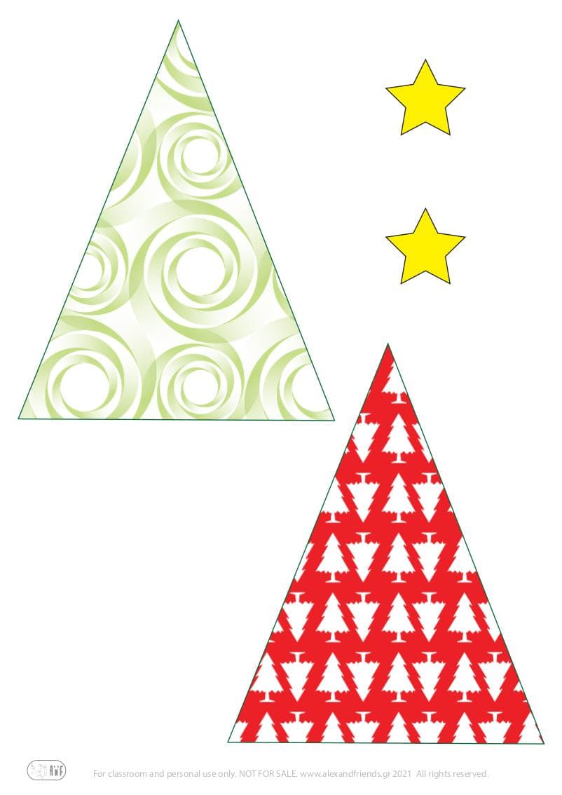 Free printable craft for kids for the holidays. Christmas and New Year's. Christmas tree with paper, straw and plasticine.
