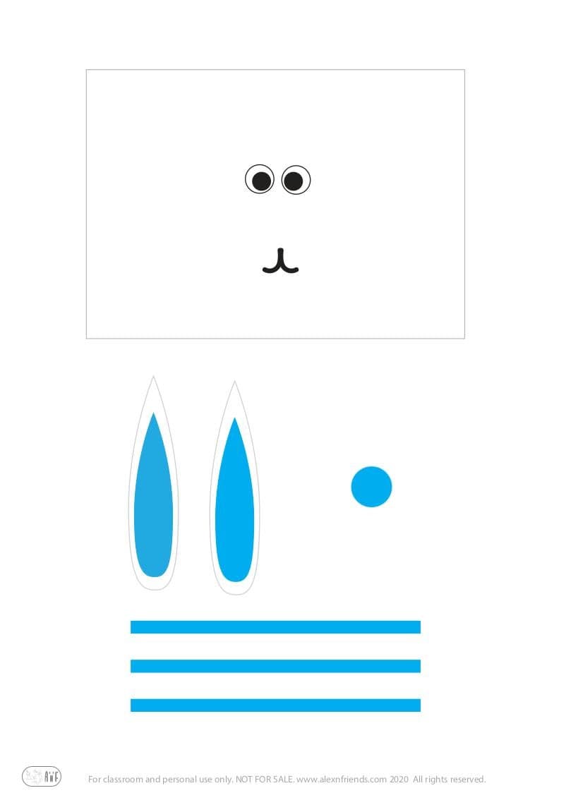 Easter craft for kids with toilet roll with free printable material. Bunnies.